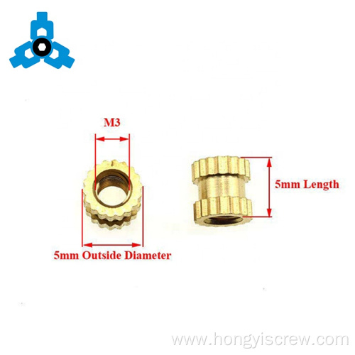 Brass Hex Knurled Threaded Insert Embedded Nuts